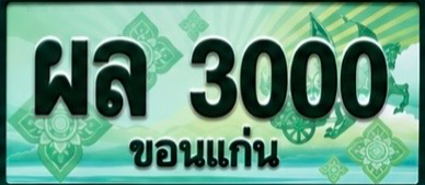 ป้ายทะเบียน ผล 3000 ขอนแก่น