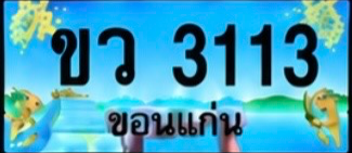 ป้ายทะเบียน ขว 3113 ขอนแก่น